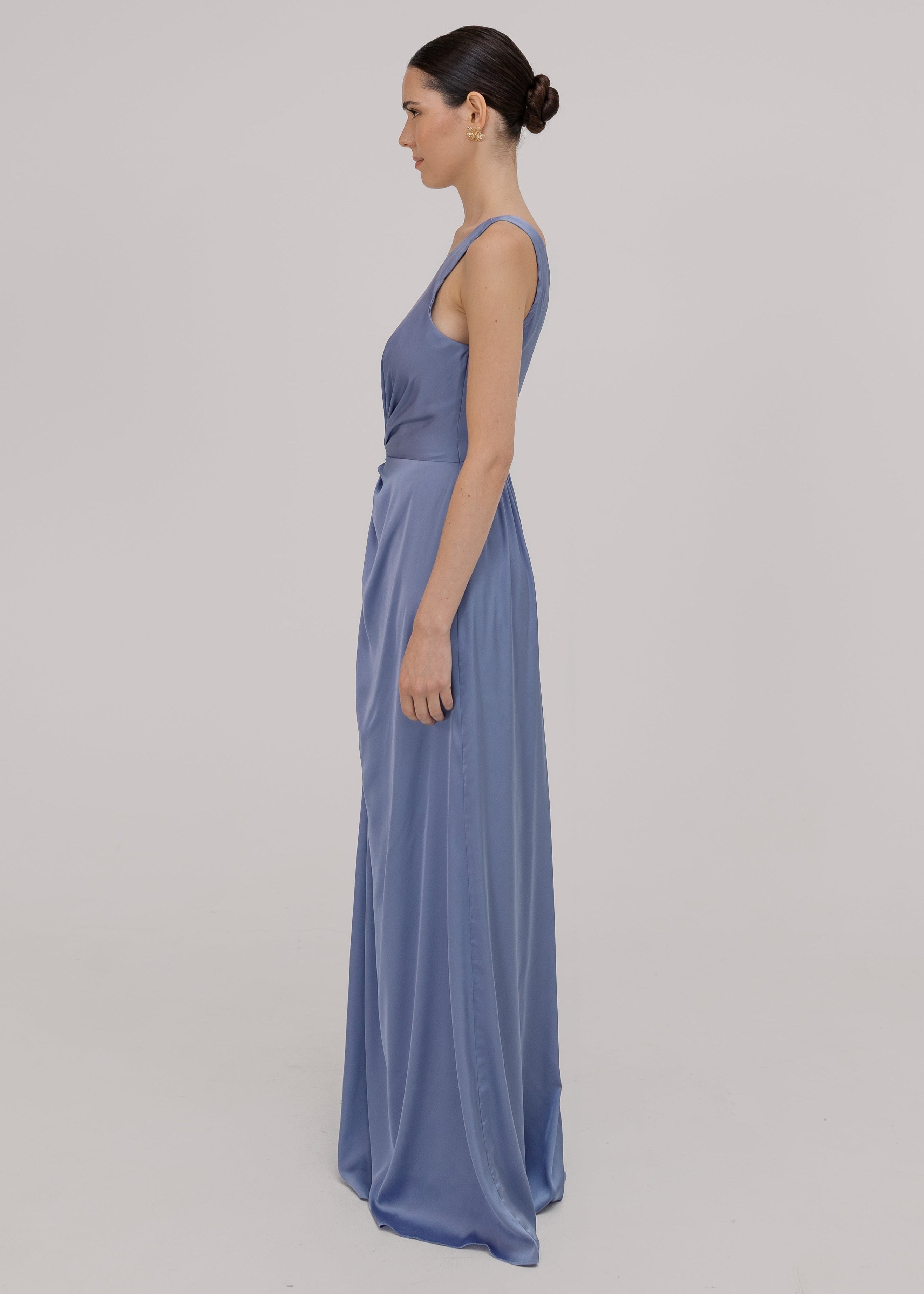 Isla Bridesmaid Dress in French Blue Satin