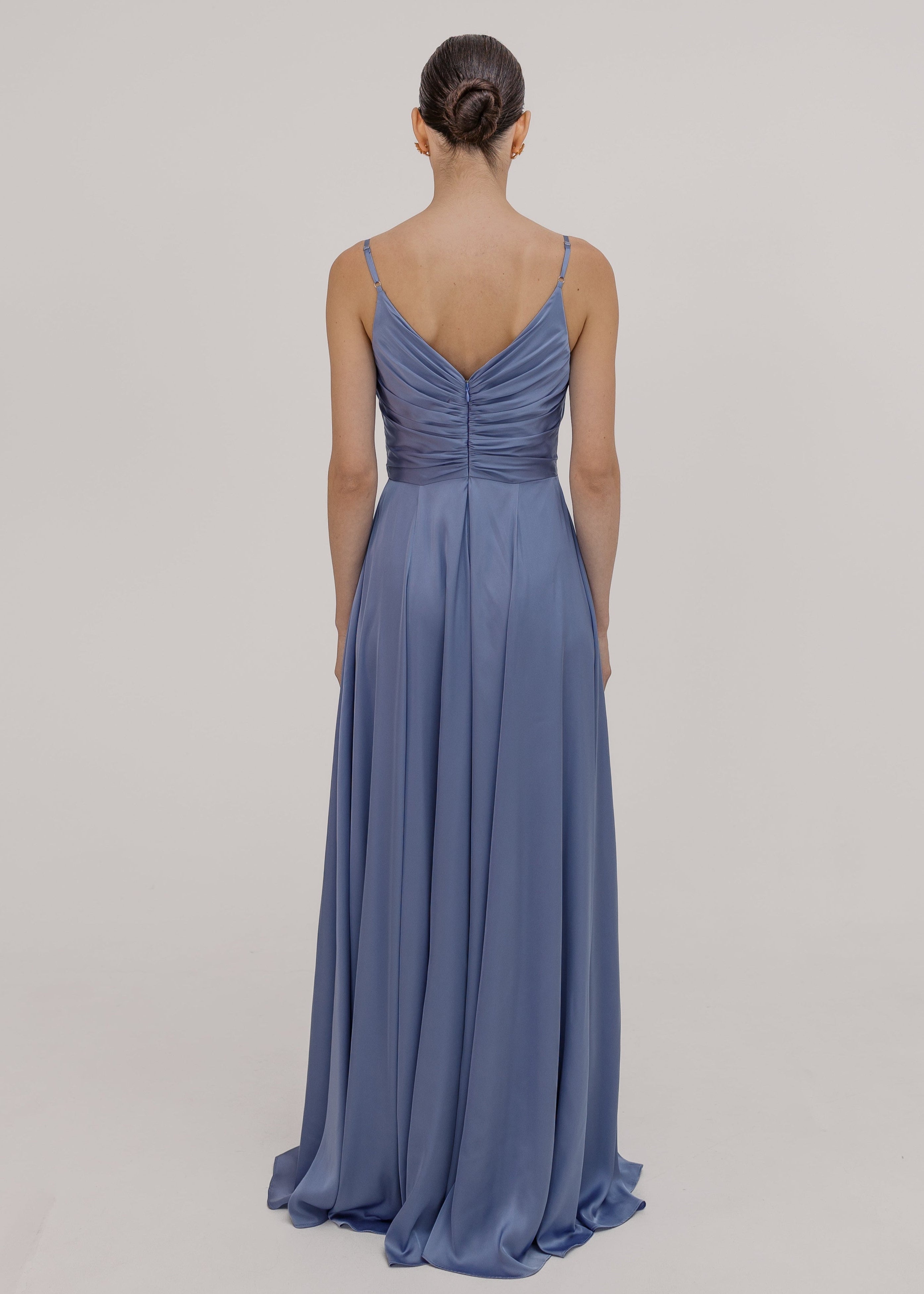 Isla Bridesmaid Dress in French Blue Satin