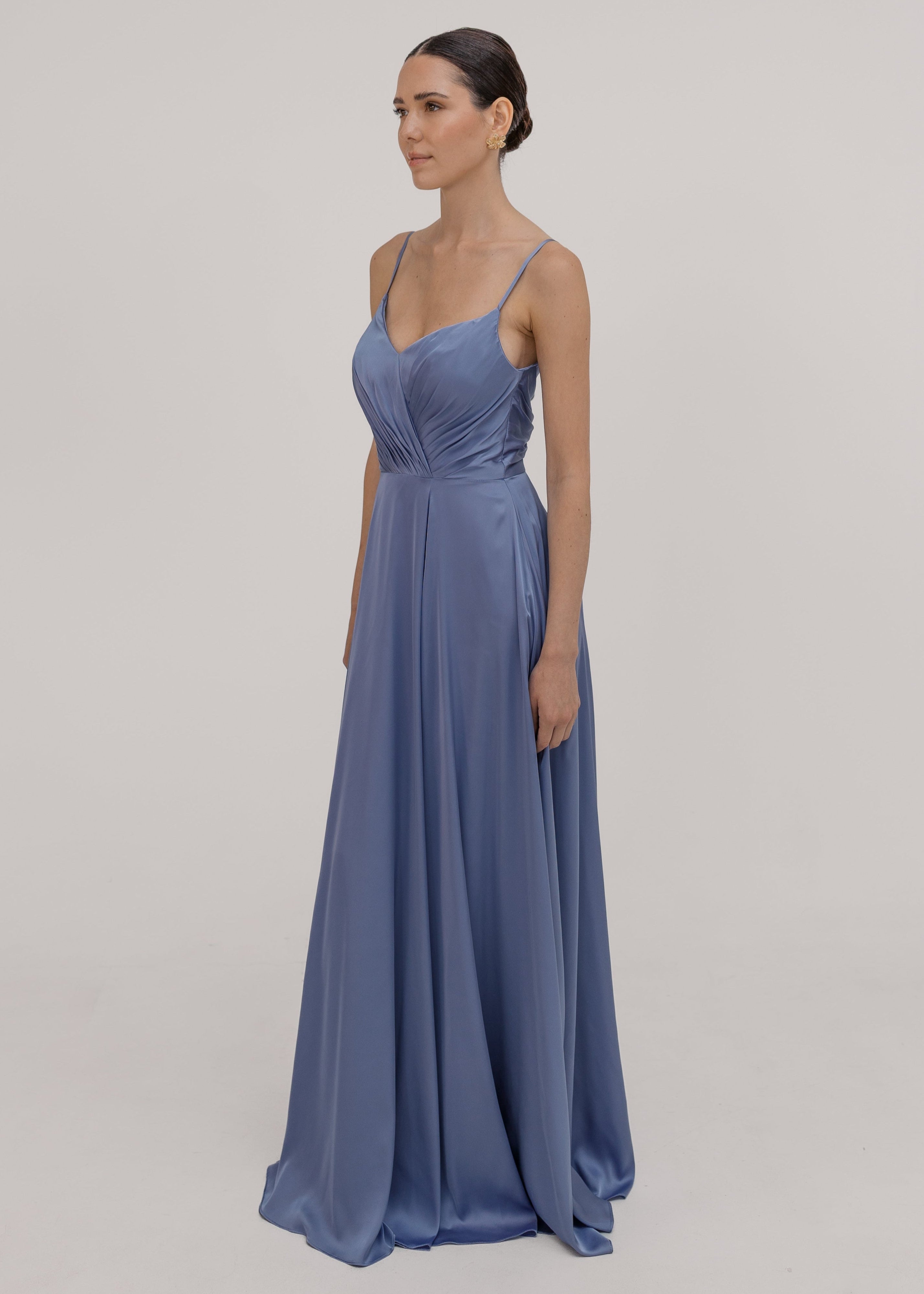 Isla Bridesmaid Dress in French Blue Satin