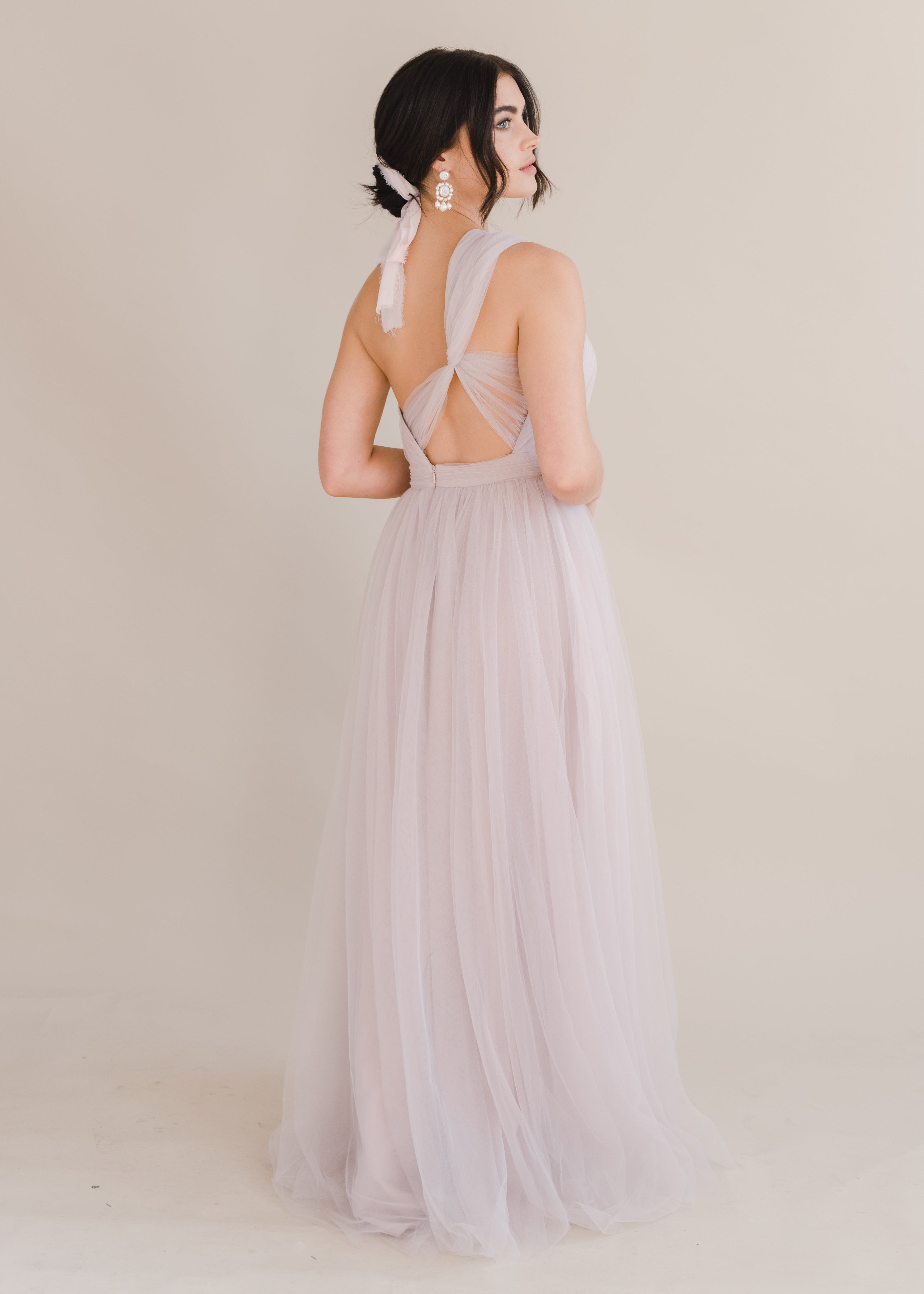 Luna Bridesmaid Dress in Smoked Blush Tulle