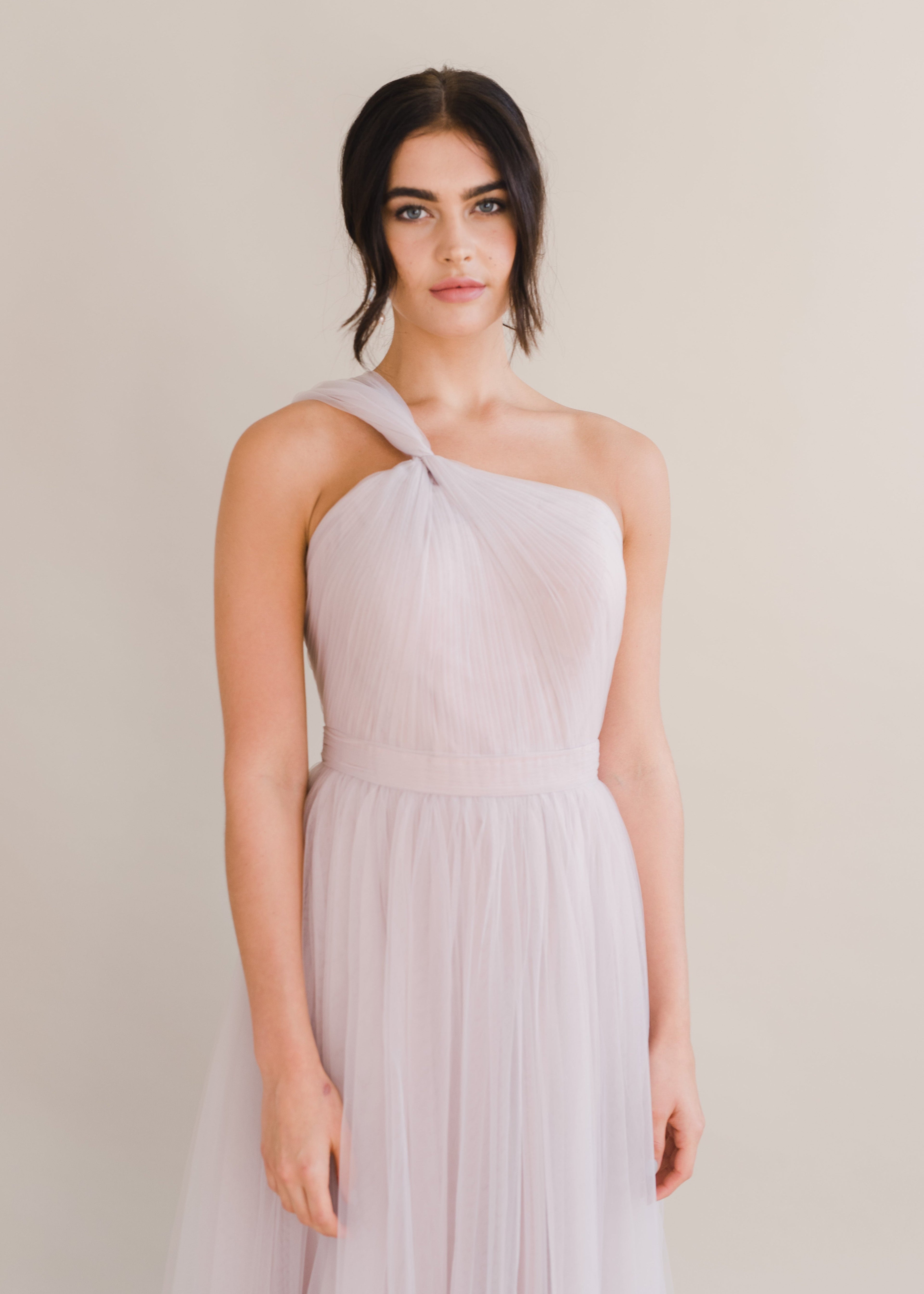 Luna Bridesmaid Dress in Smoked Blush Tulle