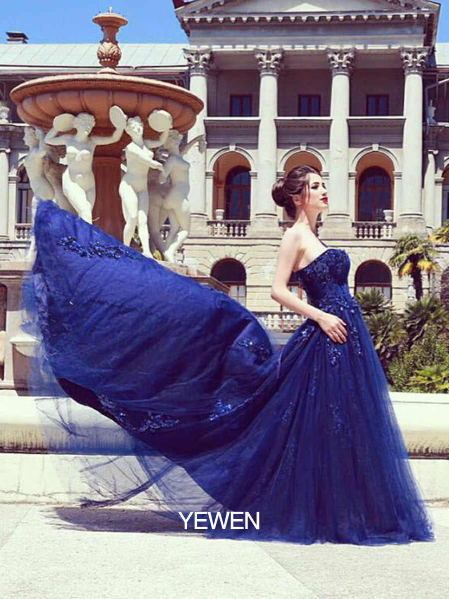 Strapless Backless Flower Sequins Elegant Evening Dress Photo Shoot Dresses YW230528