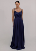 Isla Bridesmaid Dress in Navy Satin