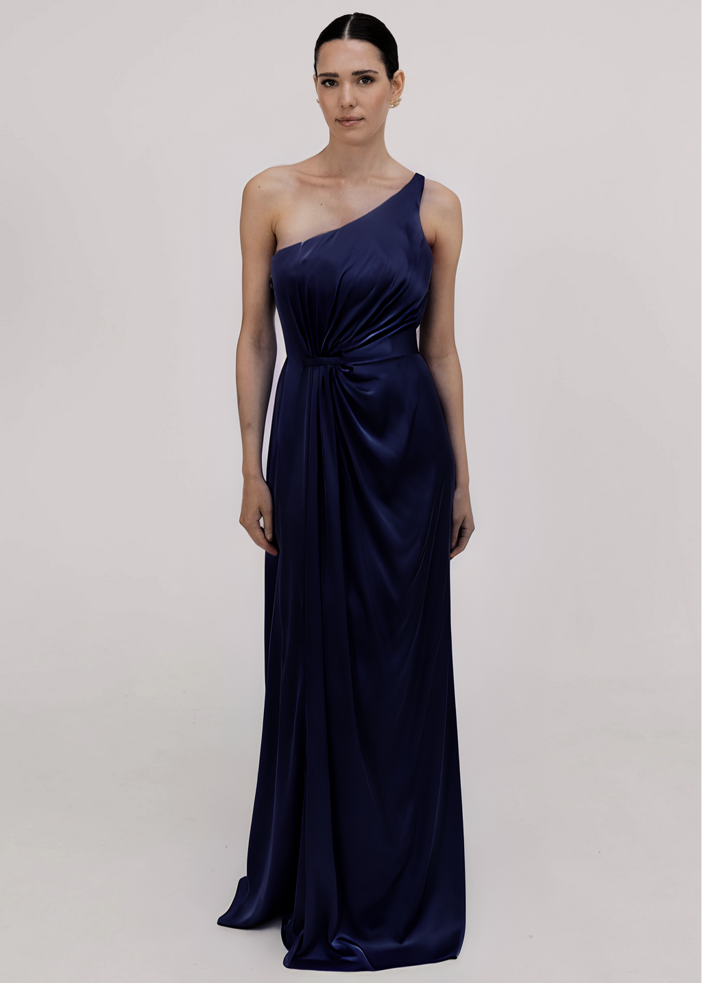 Greta Bridesmaid Dress in Navy Satin