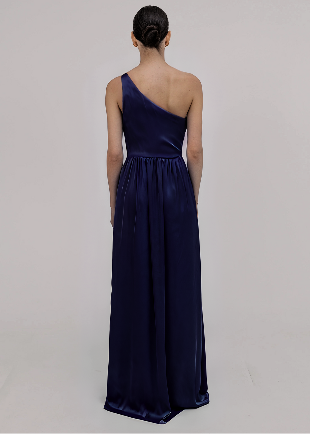 Greta Bridesmaid Dress in Navy Satin