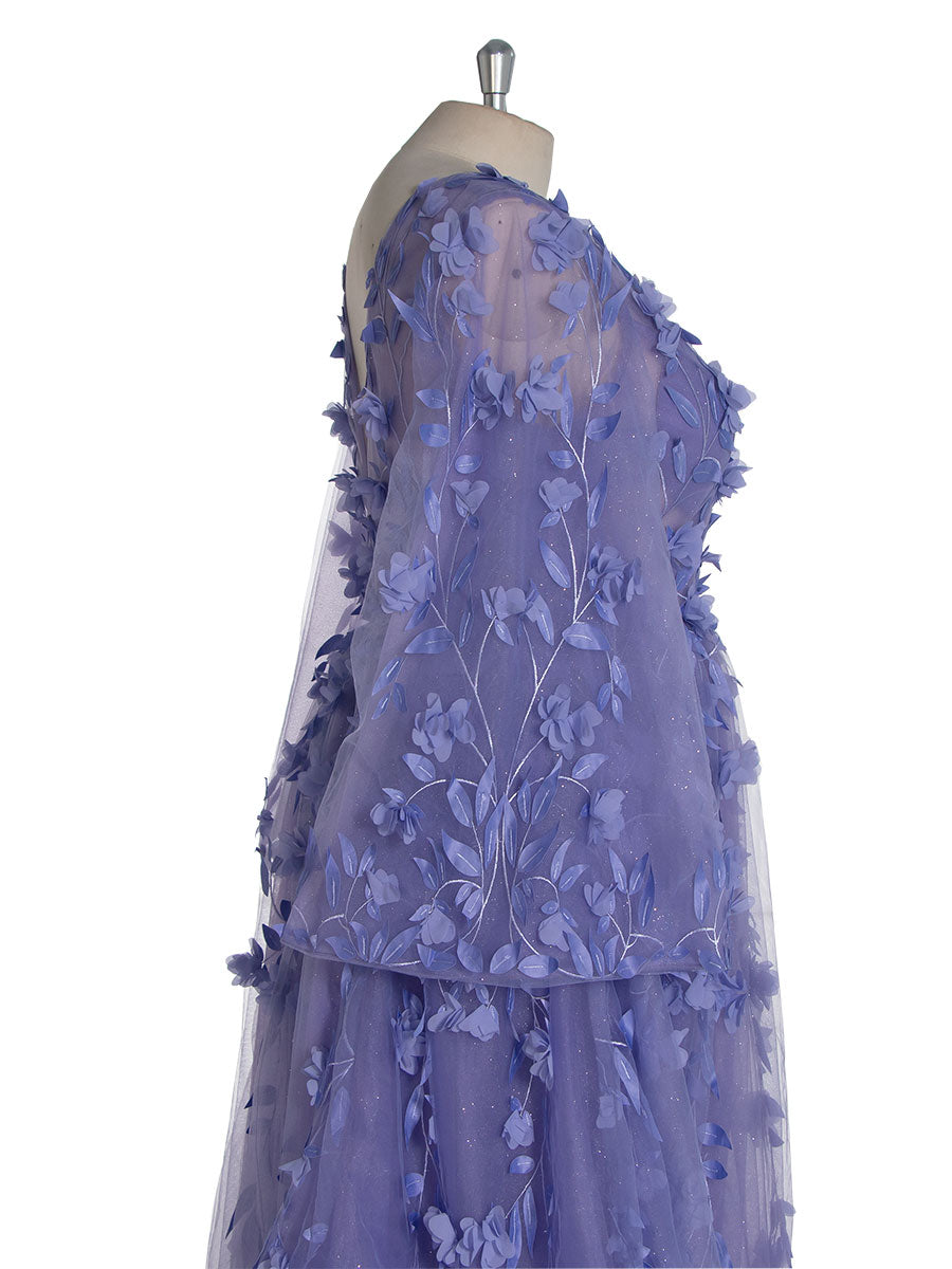 Gorgeous Floral Lace Plus Size Prom Party Dress YW240115