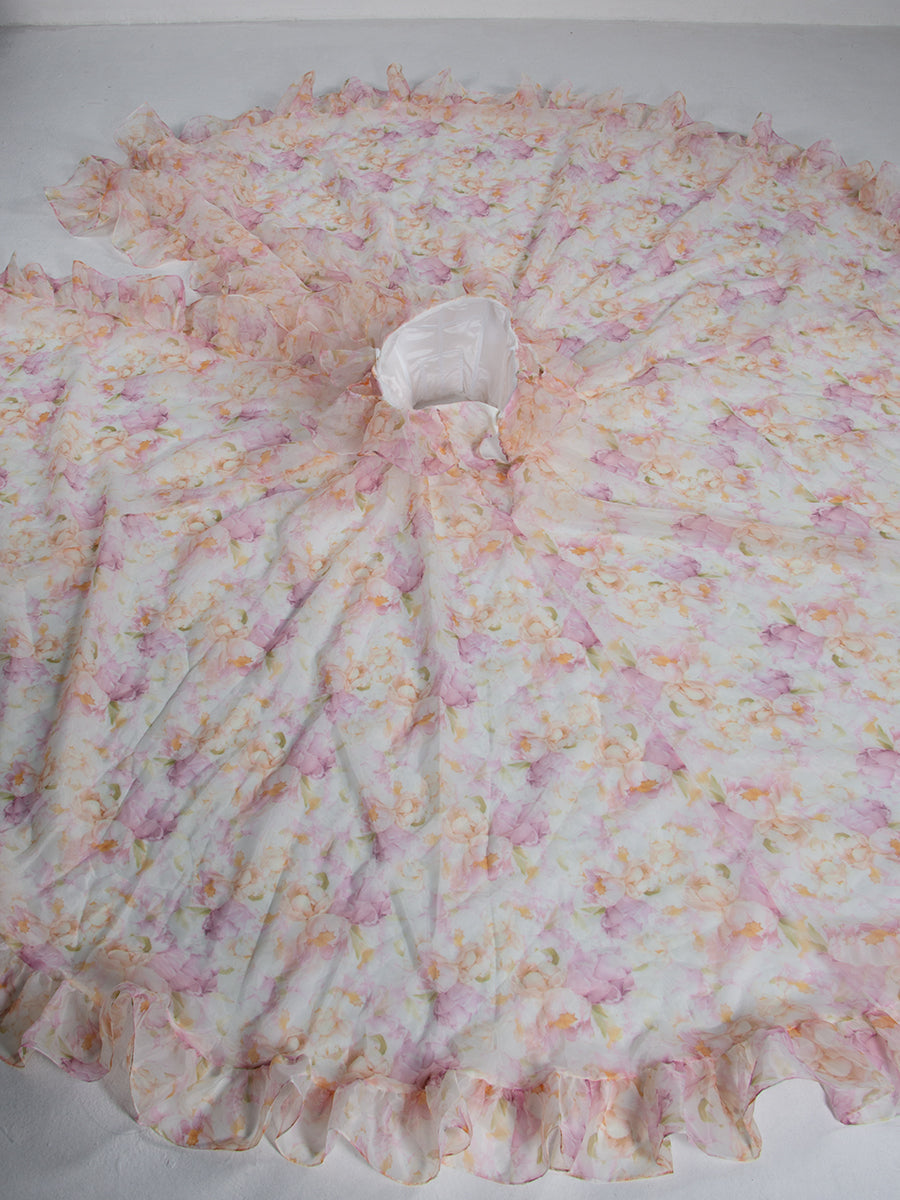 High Side Leg Split Ruffles Formal Gown Woman Party Dress Photography Photo Shoot Dress Props Lace up Back YW231044