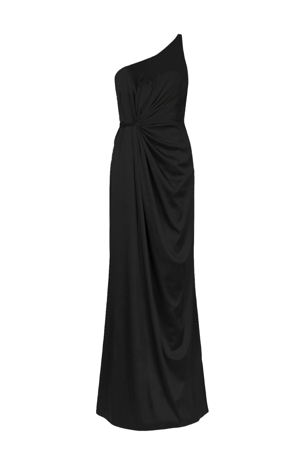 Greta Bridesmaid Dress in Black Satin