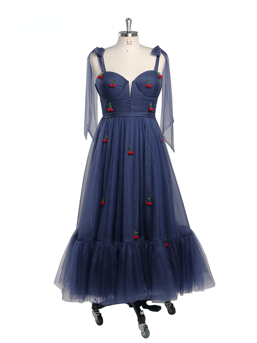 Mirage Cherry Dress Tea-Length Elegant Tea Party Dress YEWEN YW220706