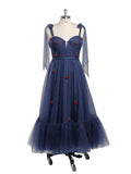 Mirage Cherry Dress Tea-Length Elegant Tea Party Dress YEWEN YW220706