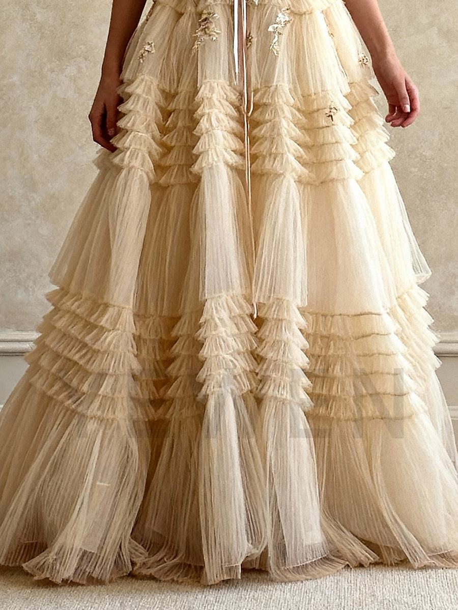 A Line Evening Dress Appliques Party Gala Dress 2025