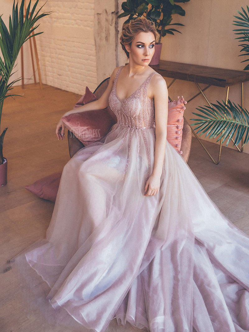 V-Neck Beaded Elegant Sleeveless Maxi Dress Photo Shoot Dress