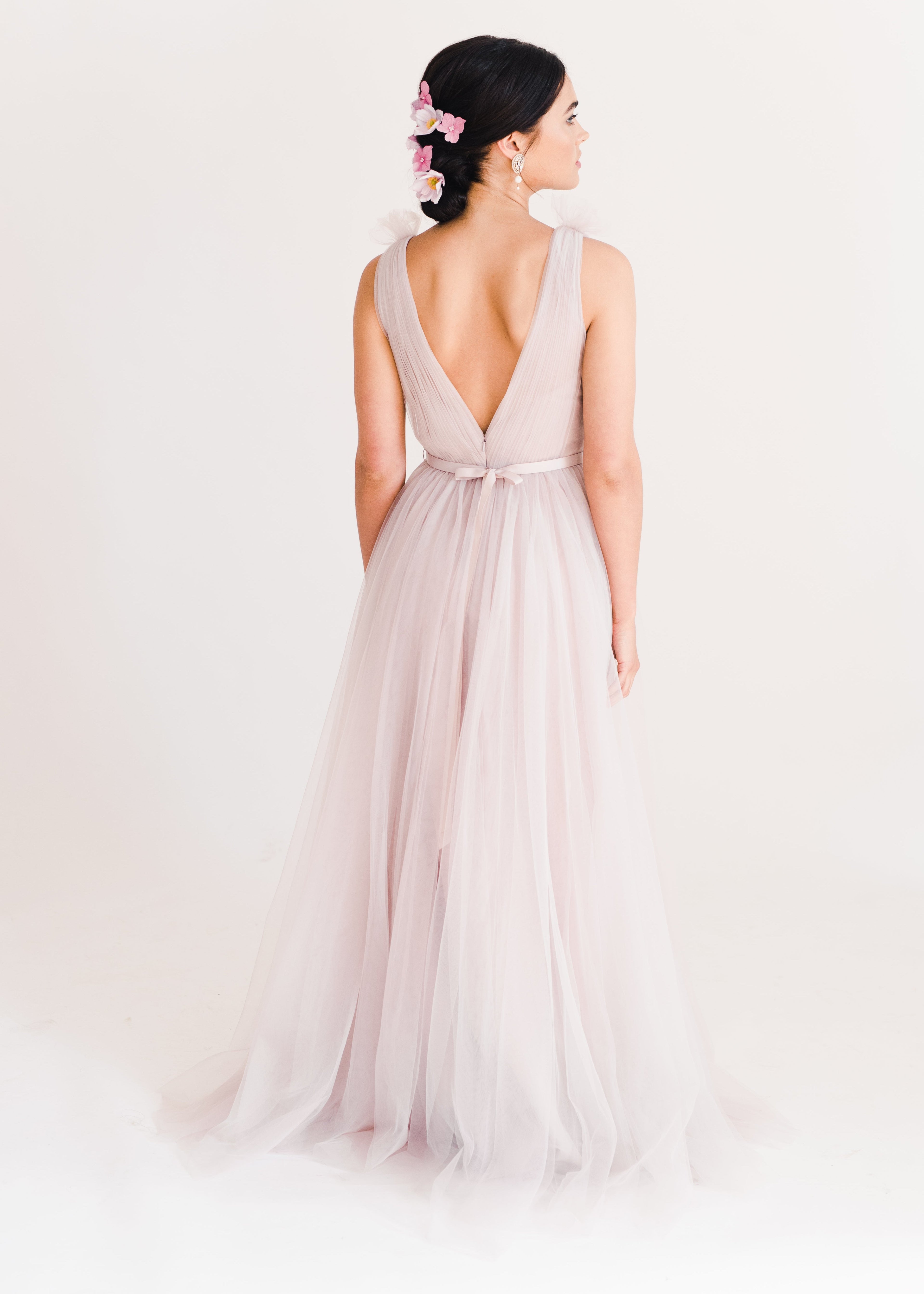 Grace Bridesmaid Dress in Smoked Blush Tulle