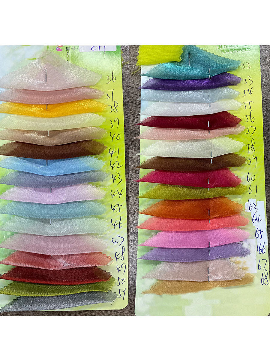 Detachable Short Puffy Sleeves Oragnza Holiday Dress Colored Weddng Dresses YW240081