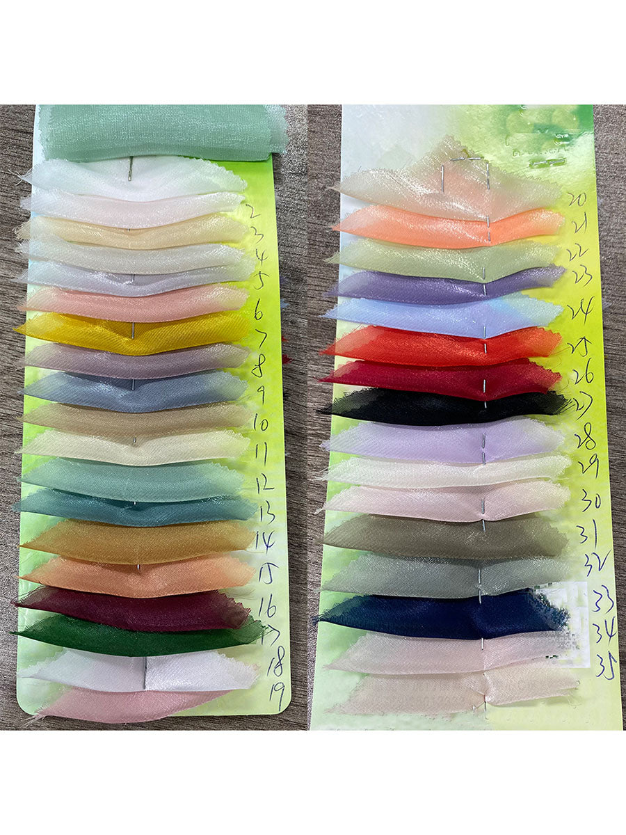 Detachable Short Puffy Sleeves Oragnza Holiday Dress Colored Weddng Dresses YW240081