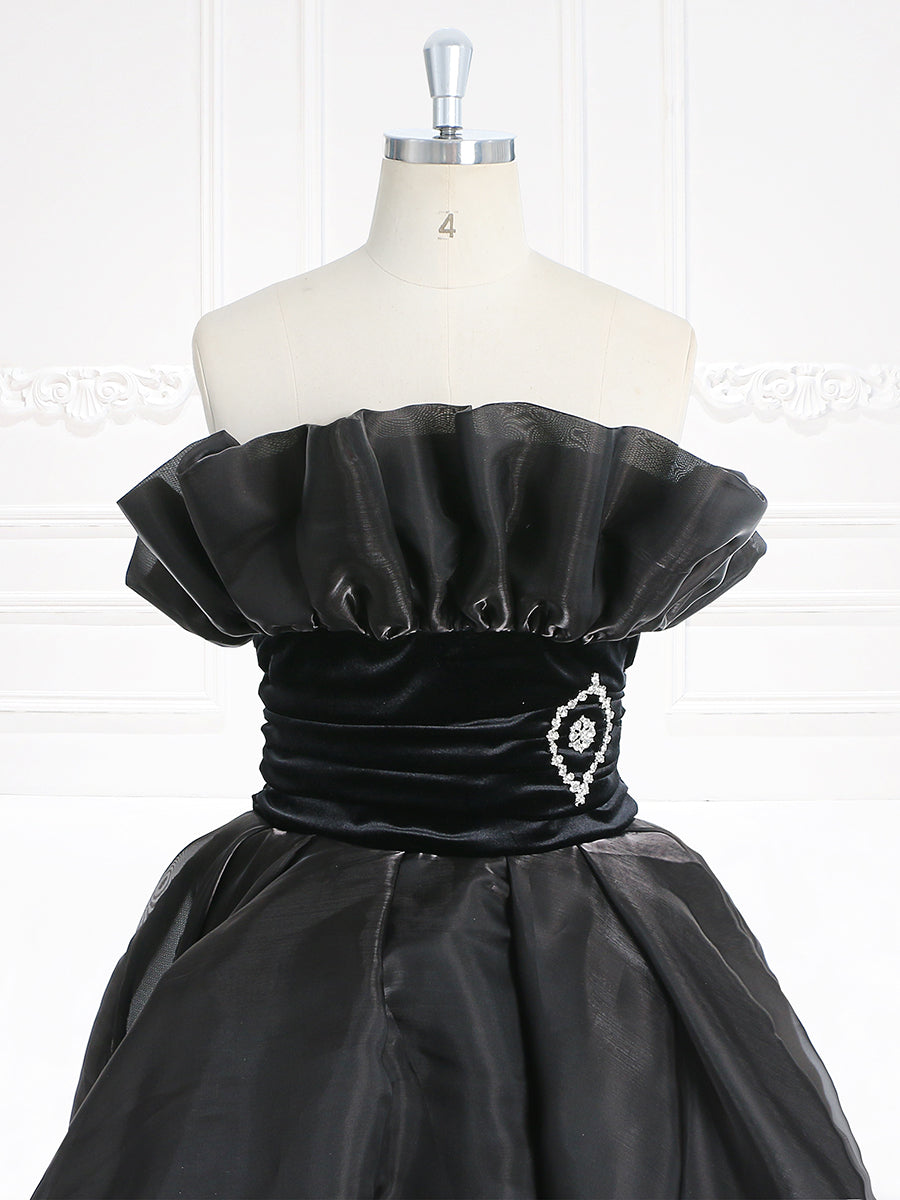 Fashion Black High Low Backless Long Evening Dress Elegant Prom Party Gown Formal Wedding Dress A018