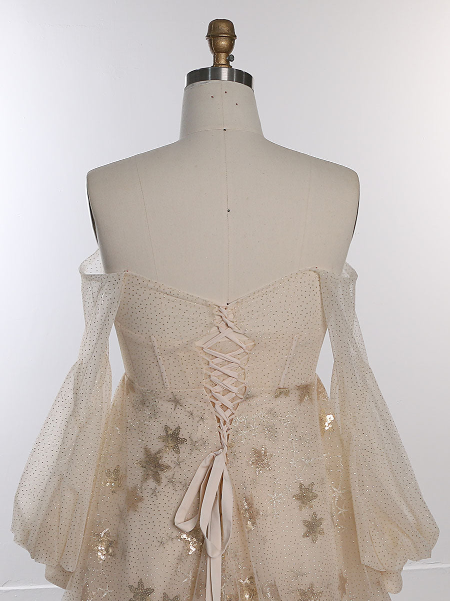 Sparkle Star Tulle Starry Photography Gown Fashion Glitter Mesh Evening Dress for Photo Shoot YEWEN YW20230309