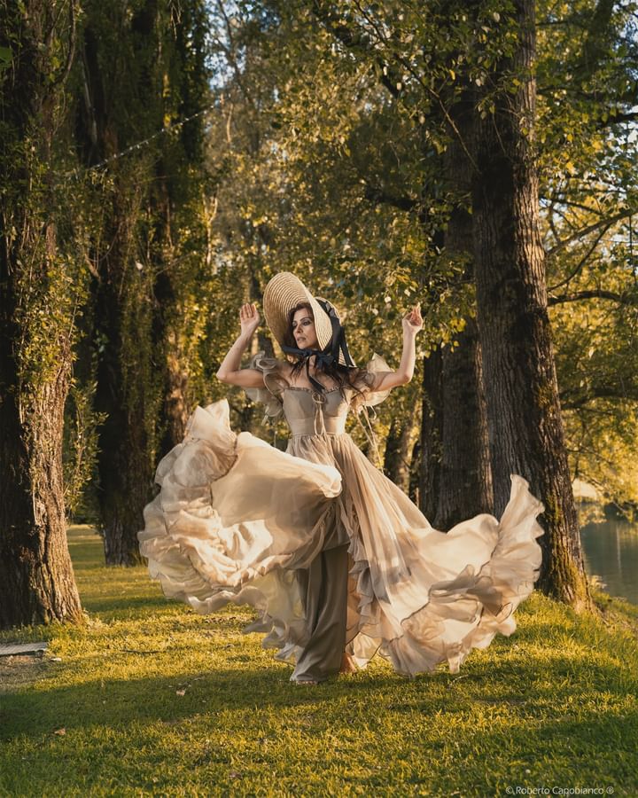 New Woman Dress Side Slit Ruffles Maxi Photo Shoots Dress Custom Colors YW230506