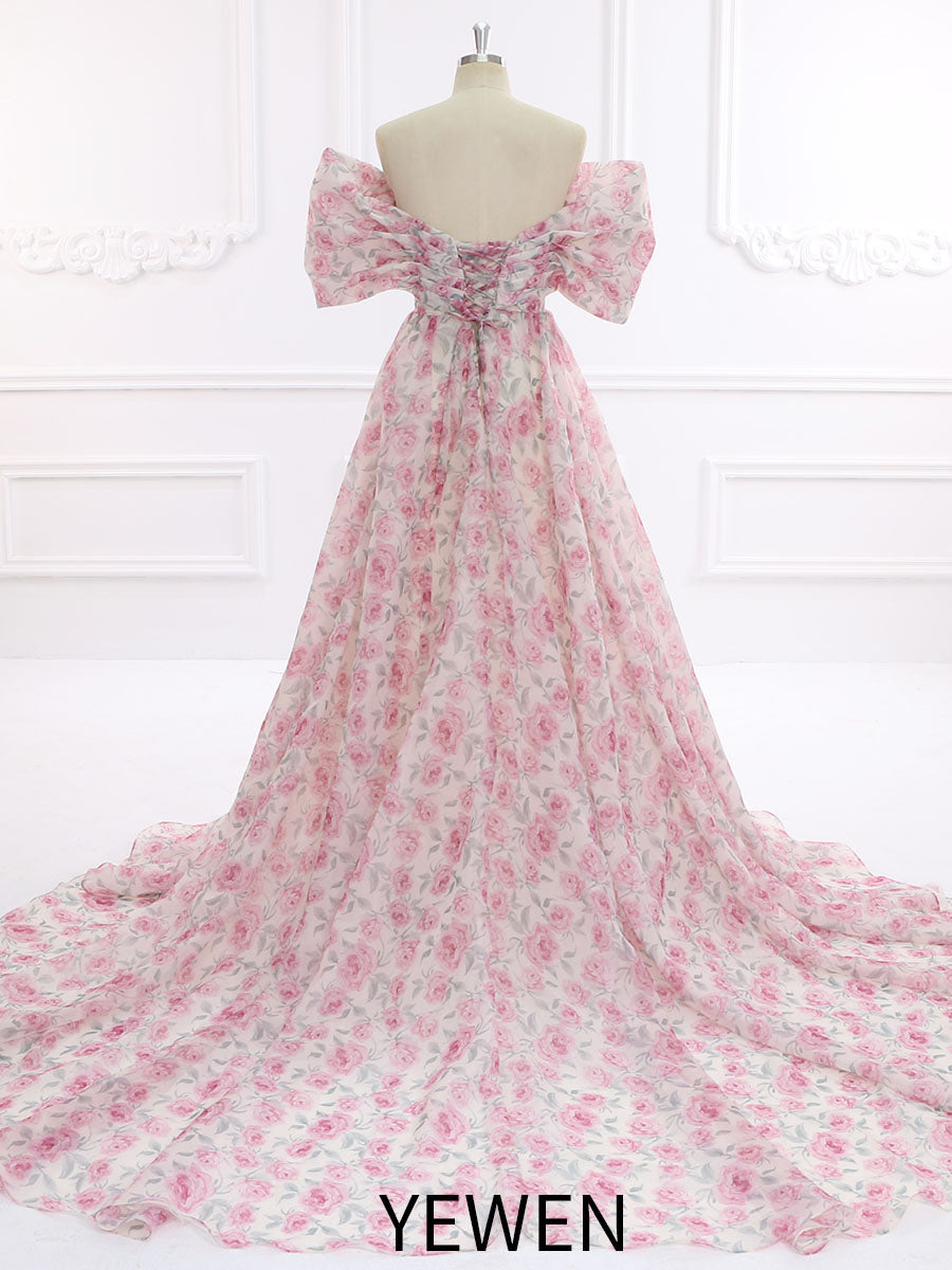 Elegant Floral Bridal Dress for Rustic Wedding bridal shower Dresses YW231148