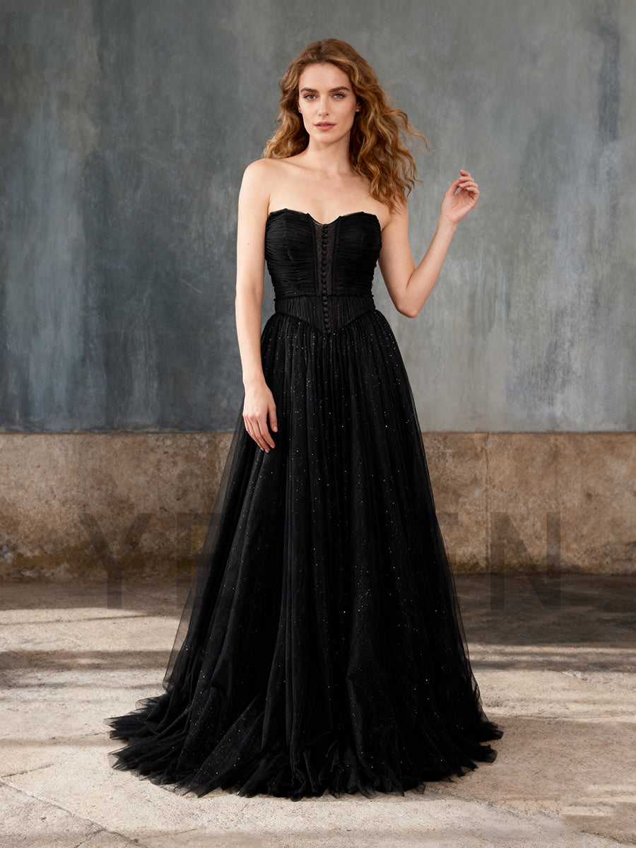 A Line Pink Tulle Dress Corset Prom Dress Princess Bridal Shower Dress YW250075