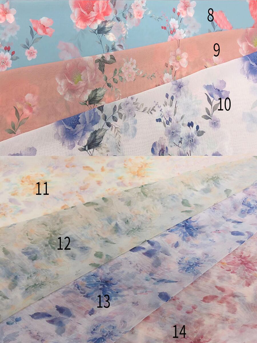 Silk Soft Organza Print Floral Prom Dress Long Train Fancy Photo Shoots Gown Maxi Dress YW231144