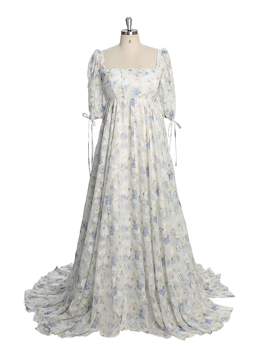 Charming Chiffon Dress In Floral Print / Dress for The Wedding In The Hawaiian Style / Dress for A Beach Party/ Floral Dress for Event Party YW231031