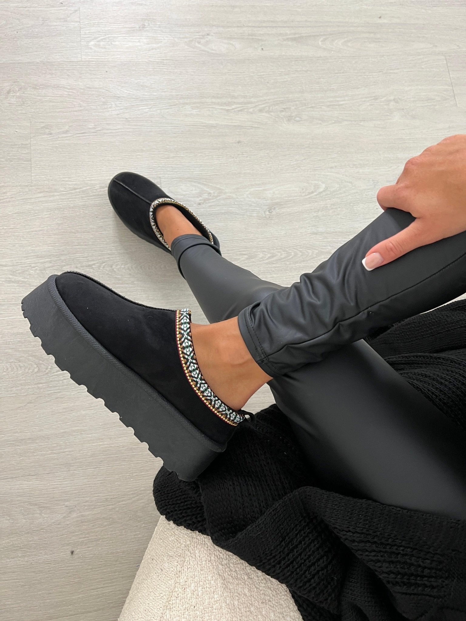 Platform Suede Slippers